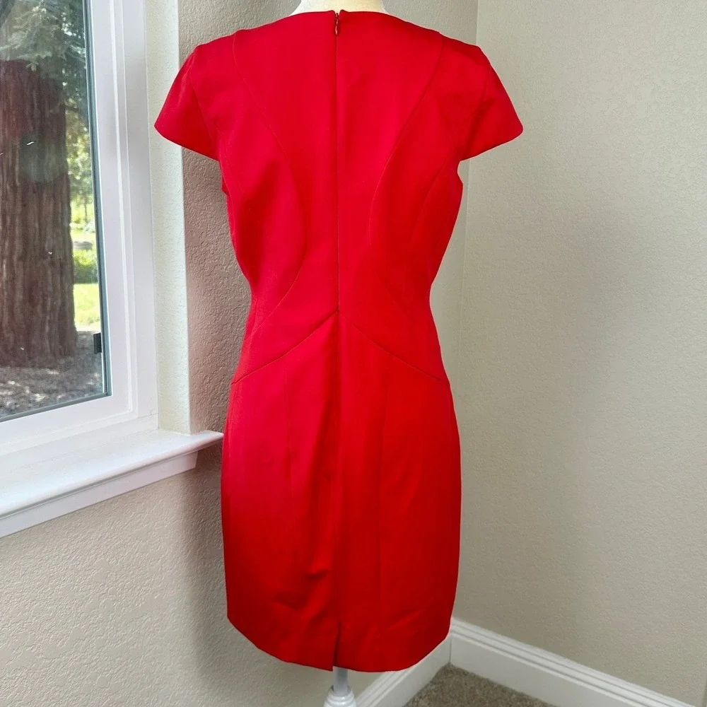 Brooks Brothers Sheath Dress Womens 8P‎ Red Wool Blend Classic Chic Business